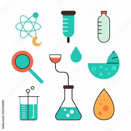 scientist set of icon vector illustration	