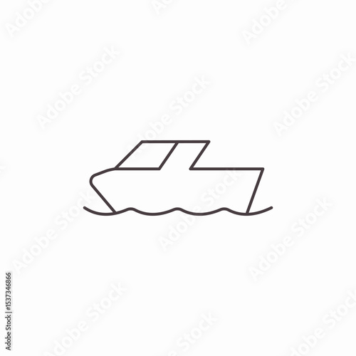 speedboat on water icon sign vector
