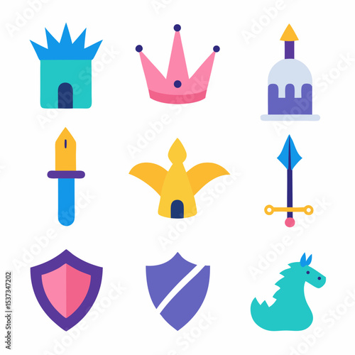 fairy-tale set of icon vector illustration