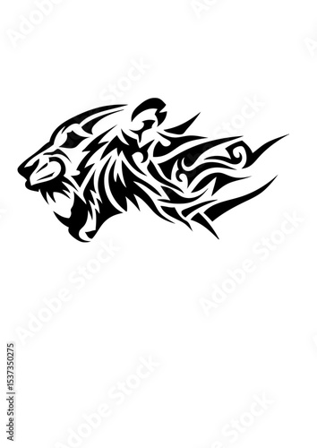 lion tribal tatouage dessin