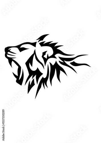 lion tribal tatouage dessin