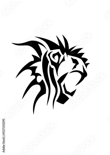 lion tribal tatouage dessin