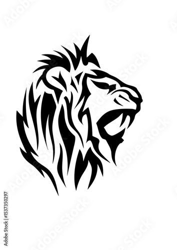 lion tribal tatouage dessin