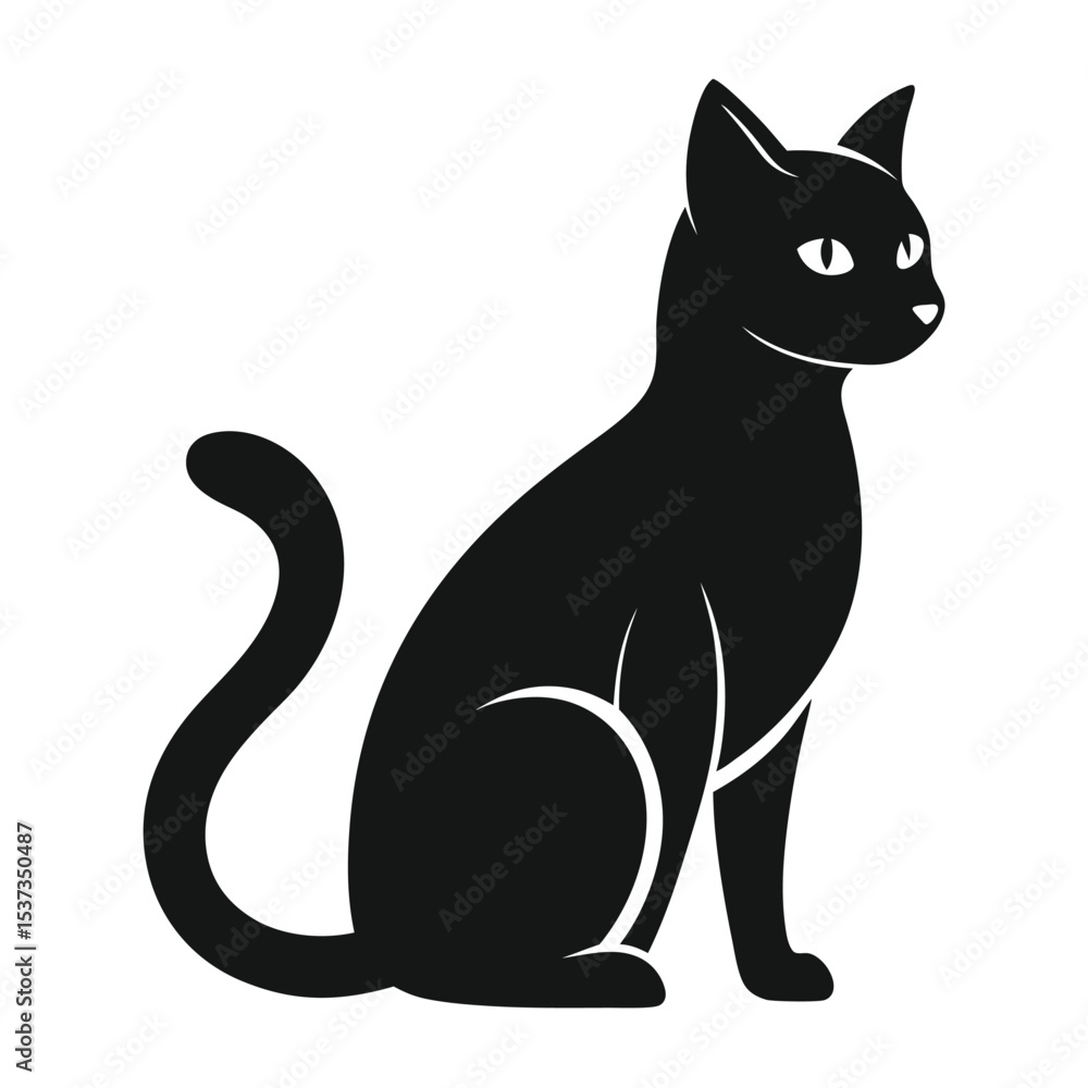 Obraz premium cat silhouette - vector icon