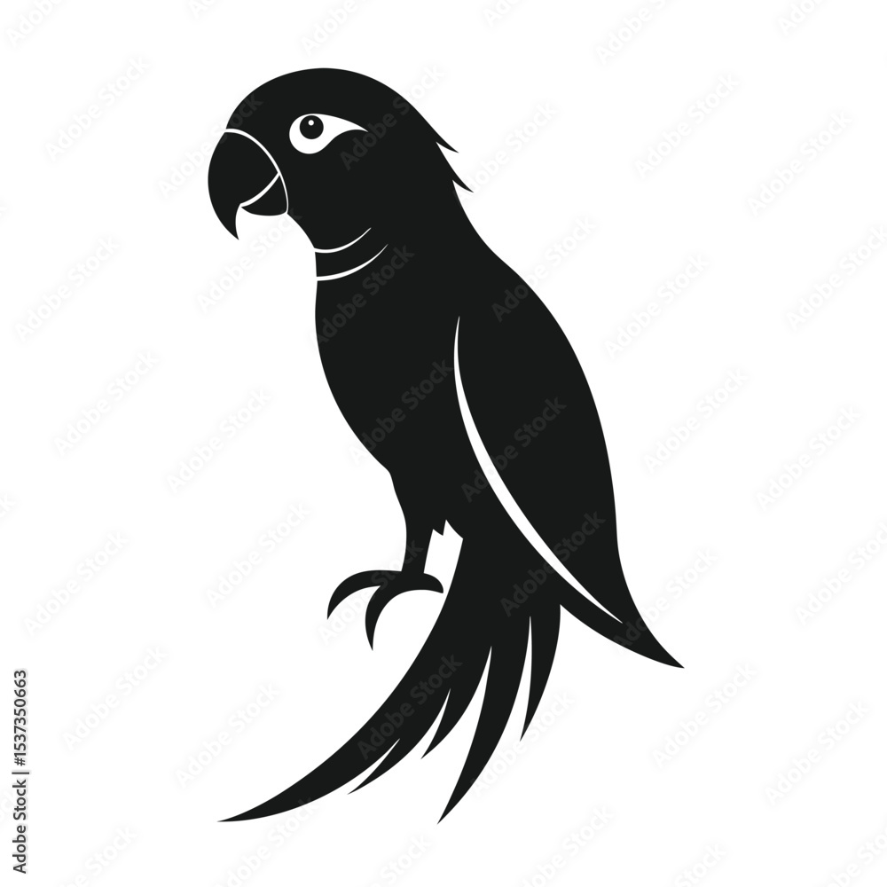 Naklejka premium Parrot silhouette Vector Icon