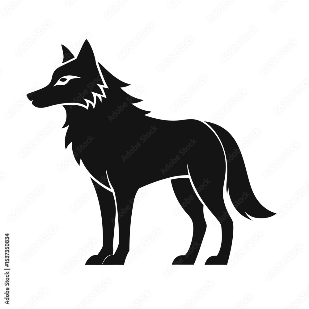 Fototapeta premium Wolf Silhouette Vector illustration