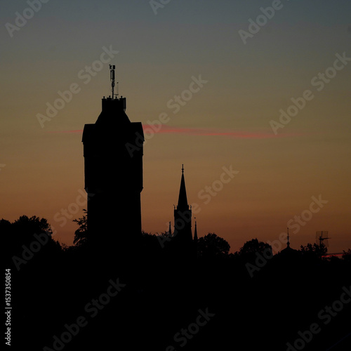 church in sunset