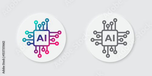 Generate AI button user interface. Artificial intelligence logo icon symbol UI UX design concept for website, app. Vector illustration