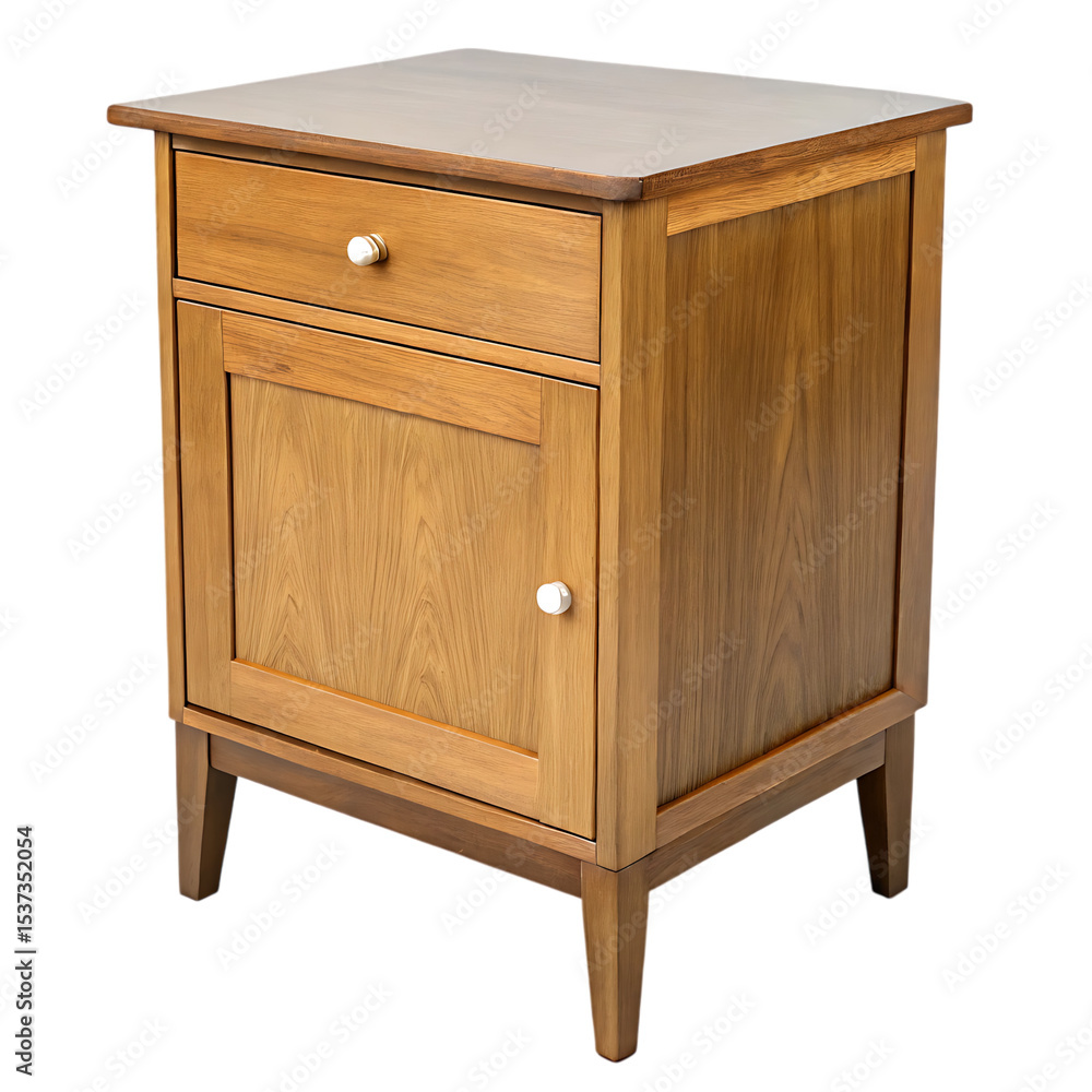 Compact Wooden Nightstand with Drawer and Cabinet Door Compact Wooden Nightstand with Drawer and Cabinet Door