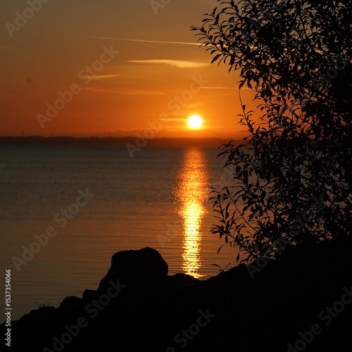 sunset on the lake