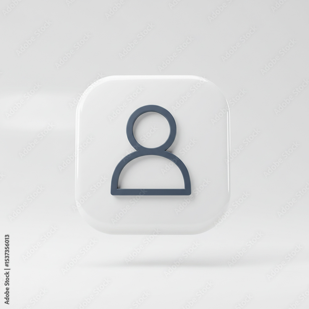 User profile icon on white button User profile icon on white button