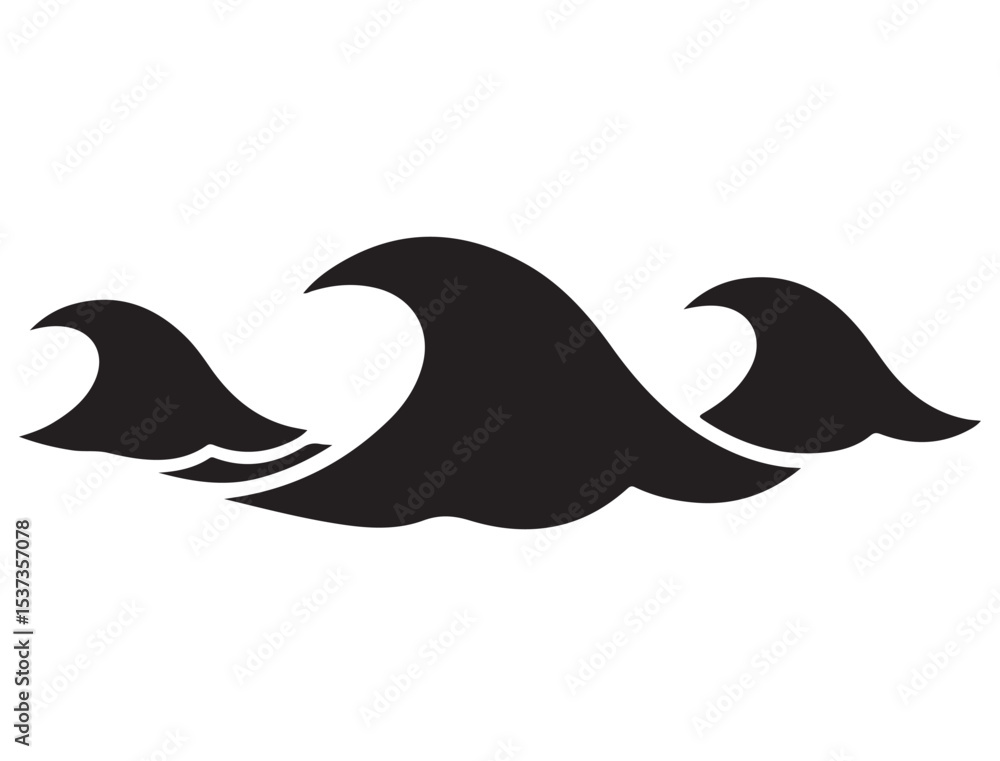 Obraz premium SEA WAVE SILHOUETTE