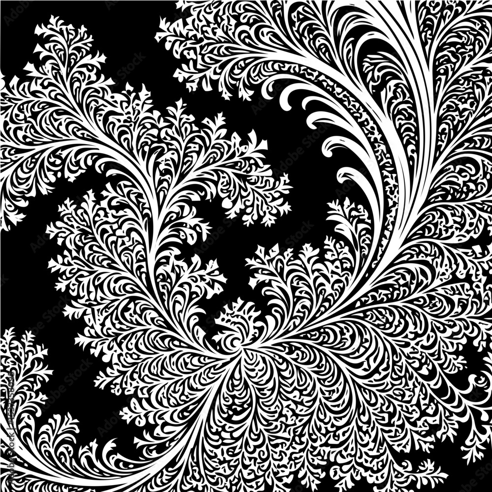 Fototapeta premium fractal background, black and white vector 