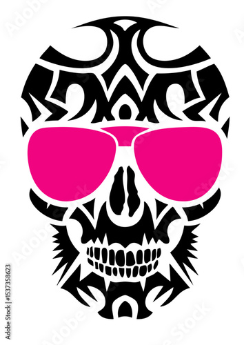 Tete de mort tribal lunette soleil cool