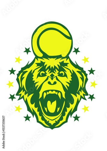 tennis singe logo sport club balle