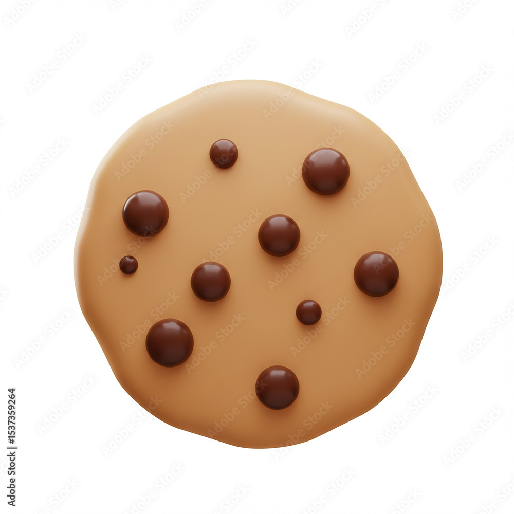 Fototapeta premium Chocolate chip cookie isolated on white