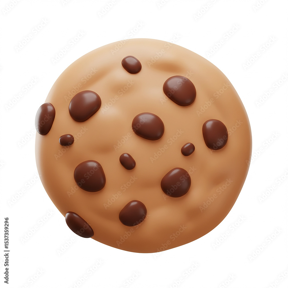 Fototapeta premium Chocolate chip cookie isolated