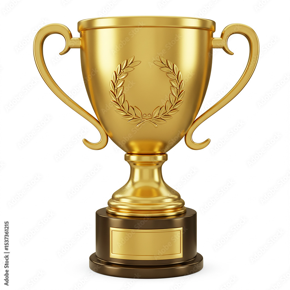 Golden trophy cup isolated on white background Golden trophy cup isolated on white background
