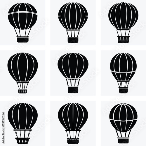 A vibrant vector illustration of a hot air balloon flying through a colorful sky captures the fun and freedom of adventure and travel