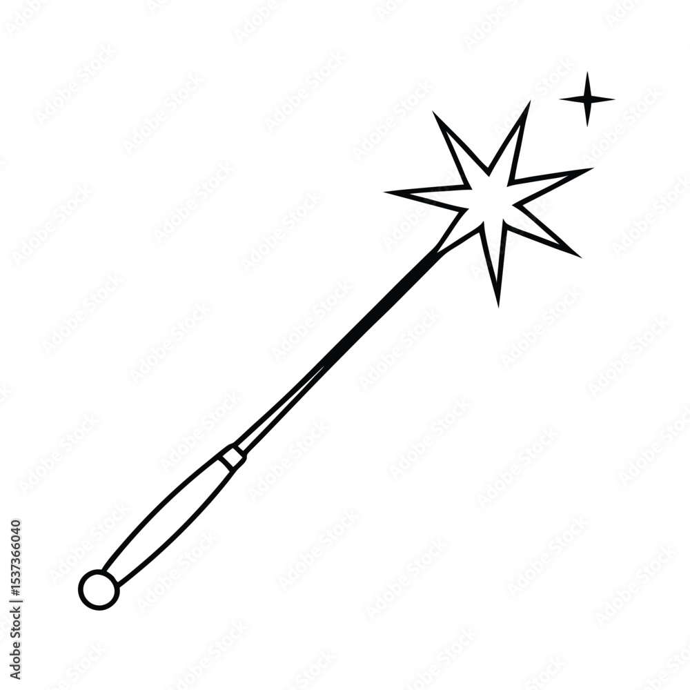 Sparkling magical wand with glimmering effects a vector illustration design Sparkling magical wand with glimmering effects a vector illustration design