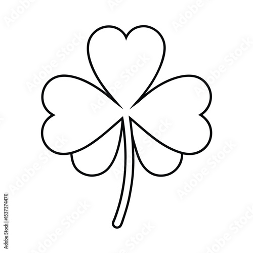 Detailed illustration of a four leaf clover symbolizing good luck and fortune designed for various applications