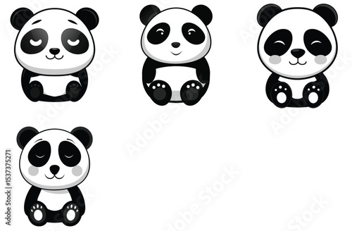 Adorable Panda Bear Illustrations Cute Cartoon Pandas