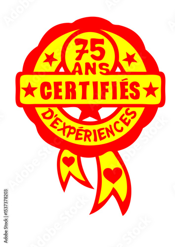 75 ans anniversaire certifie experience logo tampon