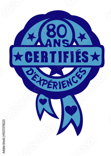 80 ans anniversaire certifie experience logo tampon