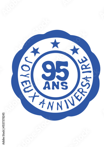 95 ans anniversaire joyeux logo tampon