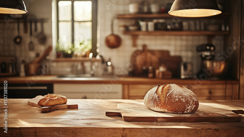 Golden Hour in a Charming Kitchen with Freshly Baked Goods