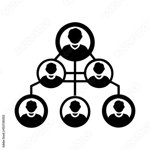 Organizational chart displays the structure and reporting relationships within a company silhouette vector