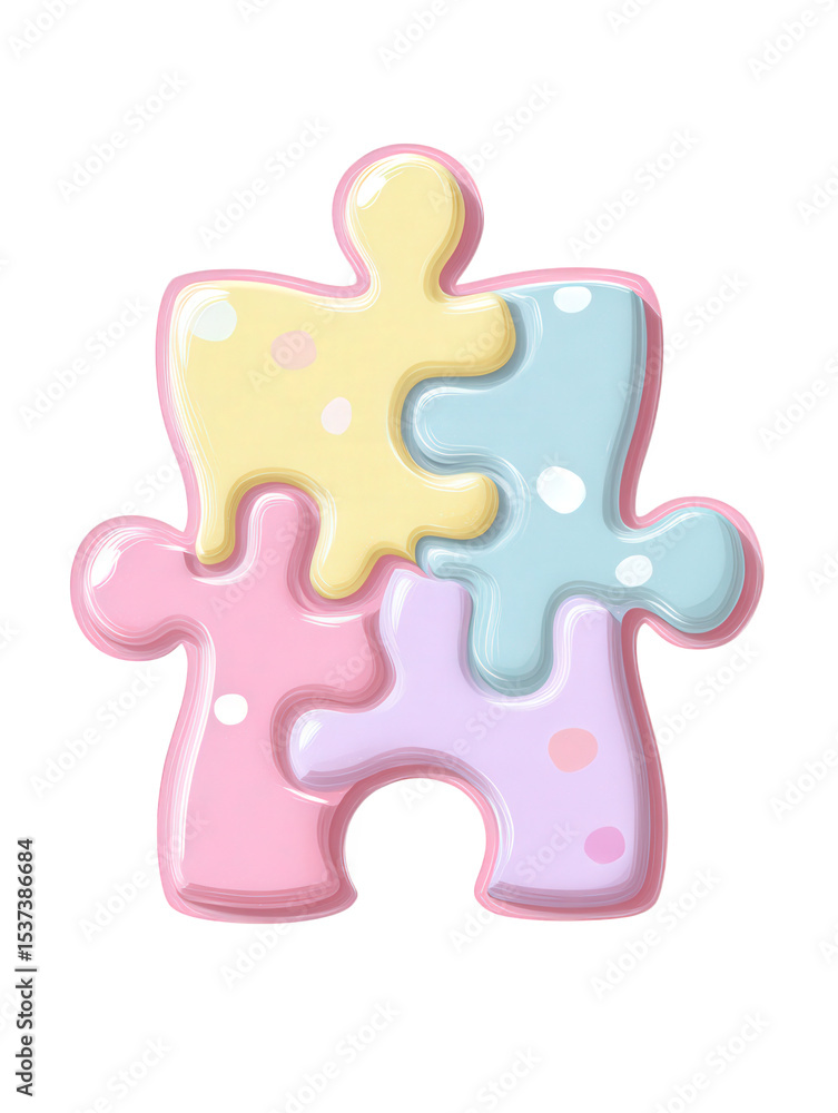 Obraz premium Colorful Puzzle Pieces on a Transparent Background for Creative Projects