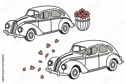 Wedding Car and Just Married Signs Set
