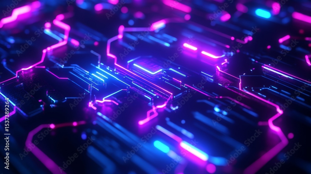 Stylized digital brain interface with glowing circuits Stylized digital brain interface with glowing circuits