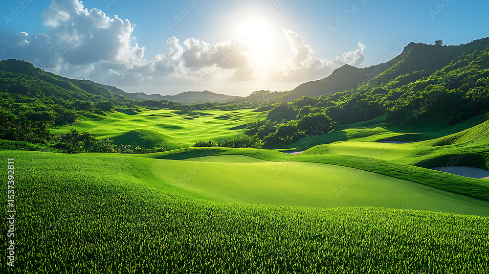 Naklejka premium golf course in the morning