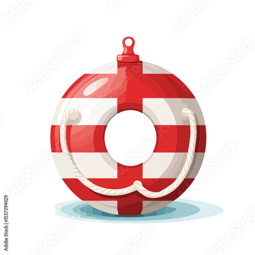 Detailed Sea Buoy Isolated Vector Illustration for Nautical Navigation Design