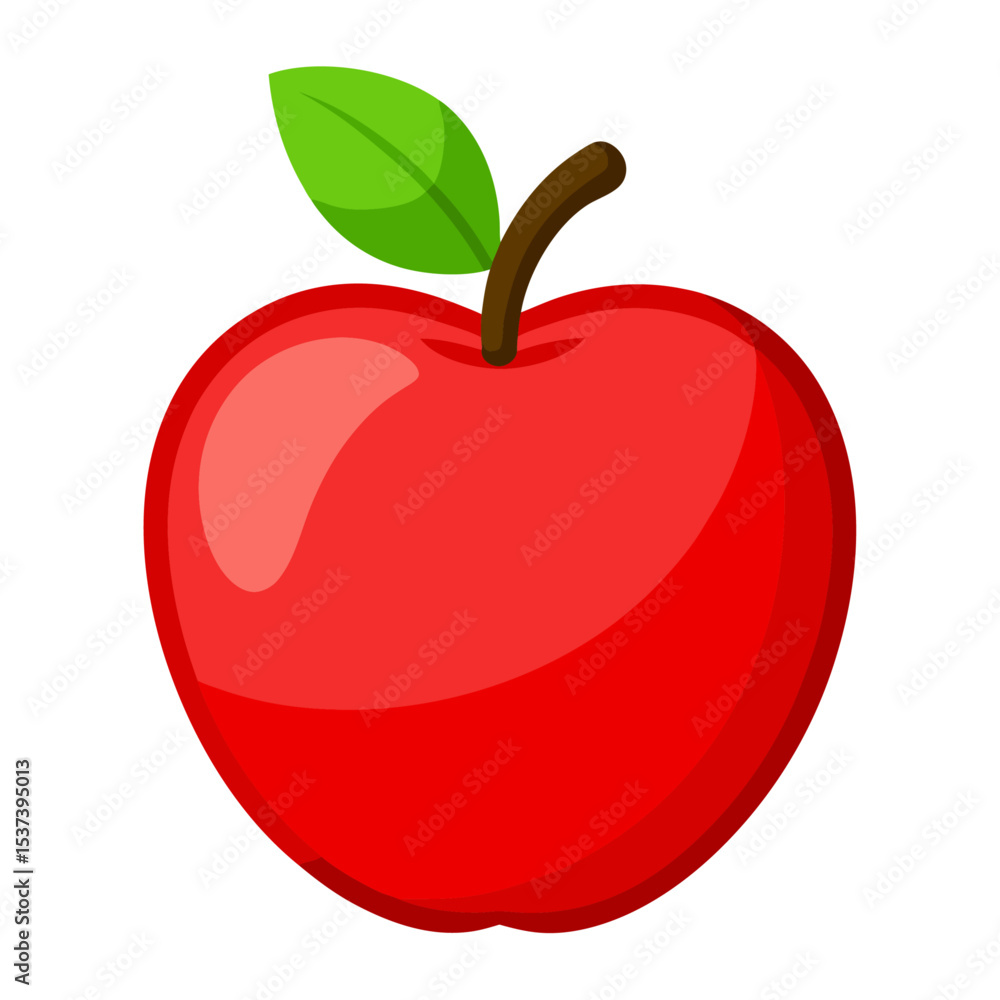 Fototapeta premium Apple fruit illustration vector style with white background