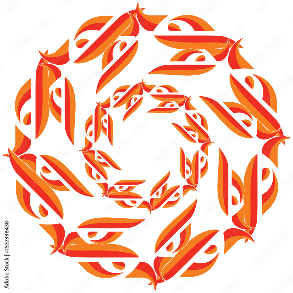 Fototapeta premium Abstract Orange Red Swirl Pattern