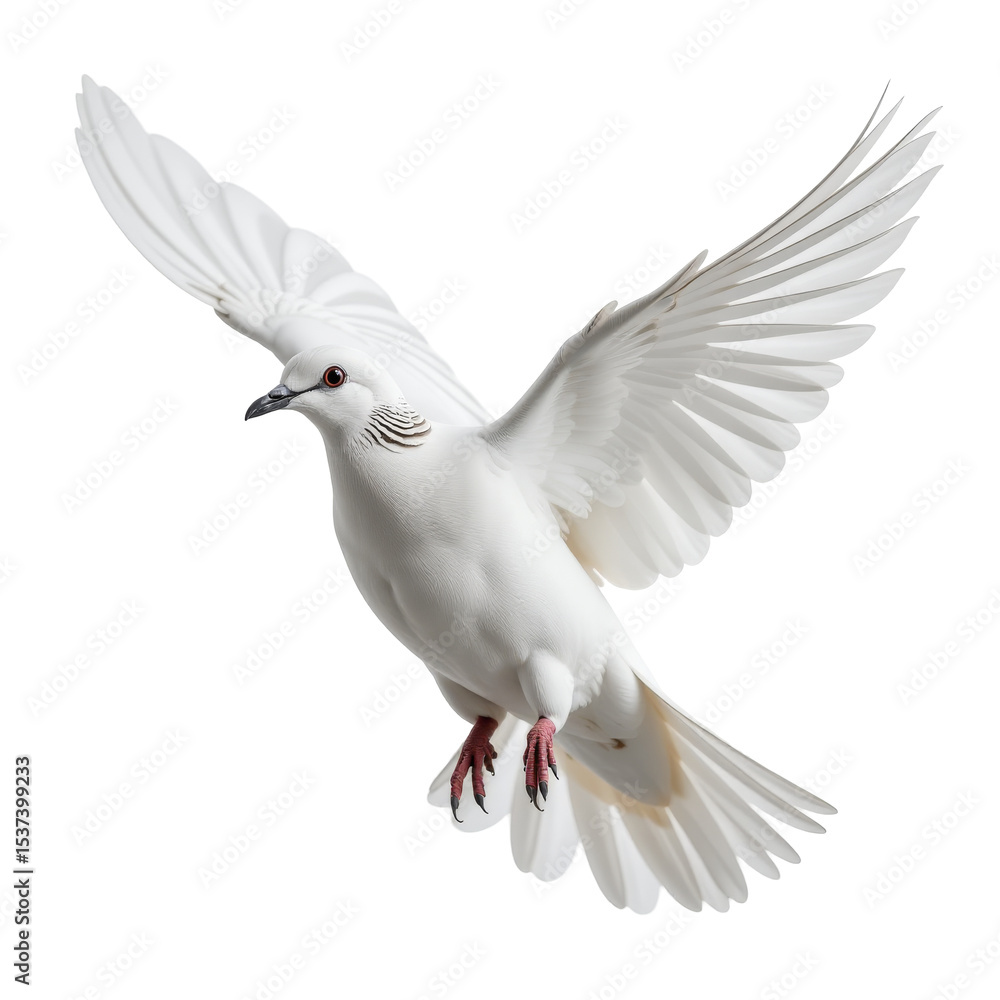 Obraz premium Flying Dove isolated, Cutout 