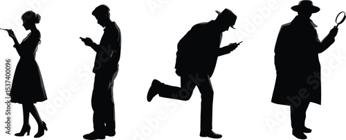 Detective and Sleuth Silhouettes: Mystery, Investigation, and Espionage in Action