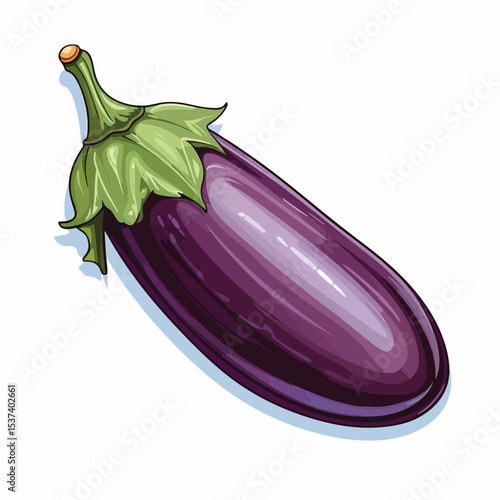 Detailed illustration of eggplant vegetable for nutrition, vitamin-rich food, and healthy diet concept in EPS format