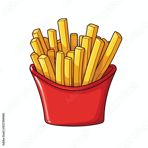 Crispy French Fries Fast Food Icon for Menus and Promotions in Vector Art
