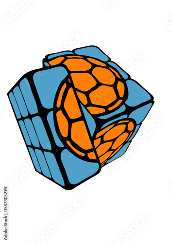 cube ballon handball rubi forme logo club