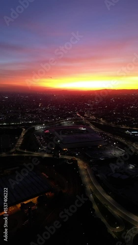Drone Footage of Vibrant Sunset in Zona Leste, São Paulo – 4K Urban Landscape