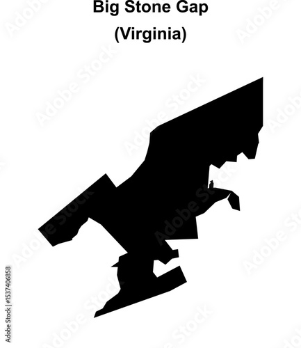 Big Stone Gap (Virginia) blank outline map