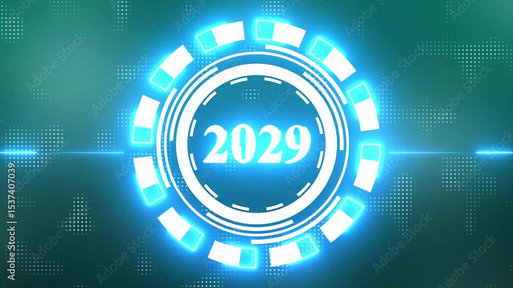 2029 year symbol digital concept. Cyber technology and computer network background abstract 3d animation. 2029 year symbol digital concept. Cyber technology and computer network background abstract 3d animation.