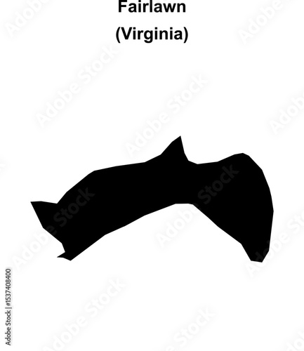 Fairlawn (Virginia) blank outline map