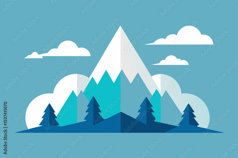 Majestic Mountain Landscape A Serene Illustration of Nature's Beauty Majestic Mountain Landscape A Serene Illustration of Nature's Beauty