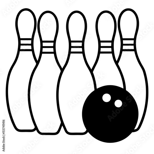 bowling ball and pins
