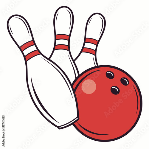 bowling ball and pins